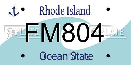 FM804 Rhode Island License Plate