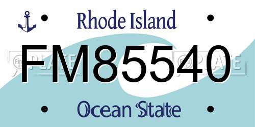 FM85540 Rhode Island License Plate