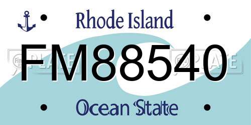 FM88540 Rhode Island License Plate
