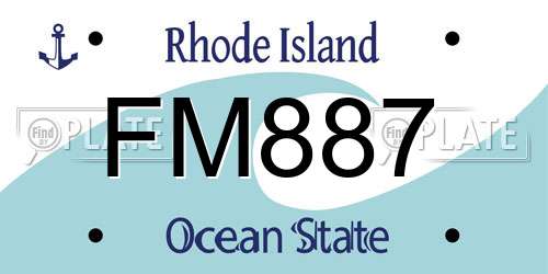 FM887 Rhode Island License Plate