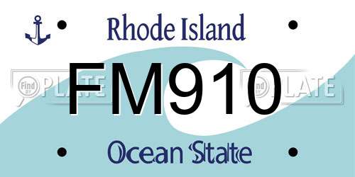 FM910 Rhode Island License Plate
