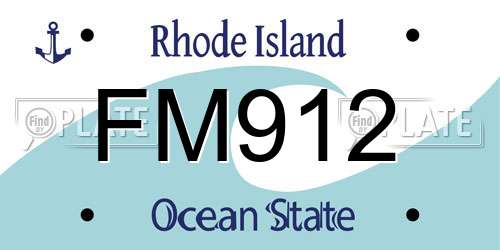 FM912 Rhode Island License Plate