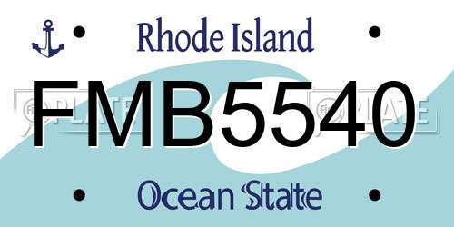FMB5540 Rhode Island License Plate