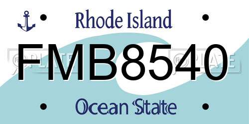 FMB8540 Rhode Island License Plate
