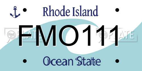 FMO111 Rhode Island License Plate