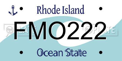 FMO222 Rhode Island License Plate