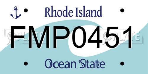 FMP0451 Rhode Island License Plate