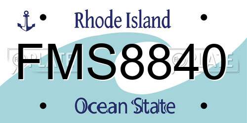 FMS8840 Rhode Island License Plate