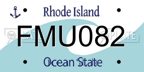 FMU082 Rhode Island License Plate
