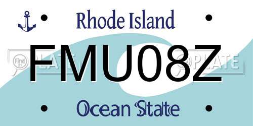 FMU08Z Rhode Island License Plate