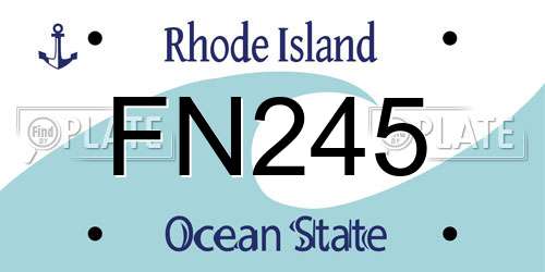 FN245 Rhode Island License Plate