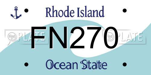FN270 Rhode Island License Plate
