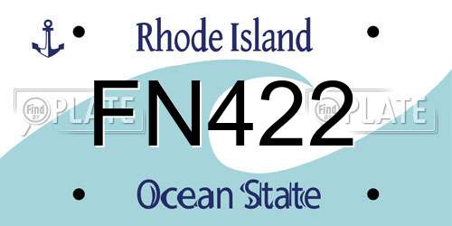 FN422 Rhode Island License Plate