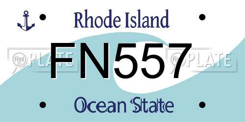 FN557 Rhode Island License Plate