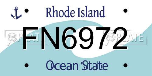 FN6972 Rhode Island License Plate