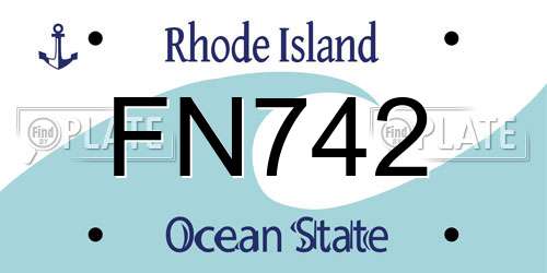 FN742 Rhode Island License Plate