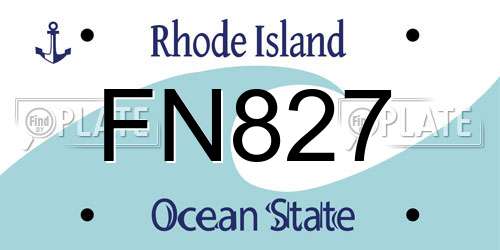 FN827 Rhode Island License Plate