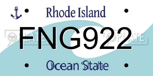 FNG922 Rhode Island License Plate