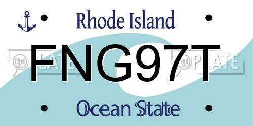 FNG97T Rhode Island License Plate