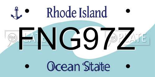 FNG97Z Rhode Island License Plate