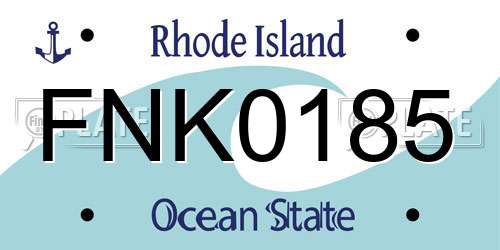 FNK0185 Rhode Island License Plate