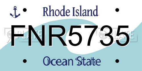FNR5735 Rhode Island License Plate