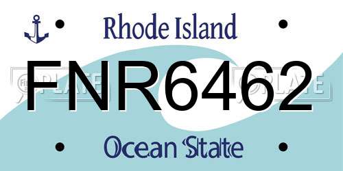 FNR6462 Rhode Island License Plate