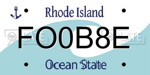 FO0B8E Rhode Island License Plate