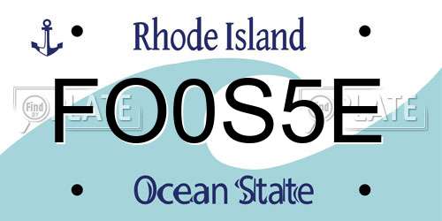 FO0S5E Rhode Island License Plate