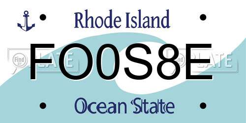 FO0S8E Rhode Island License Plate
