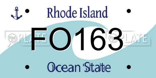 FO163 Rhode Island License Plate
