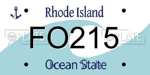 FO215 Rhode Island License Plate