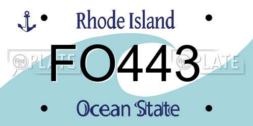 FO443 Rhode Island License Plate