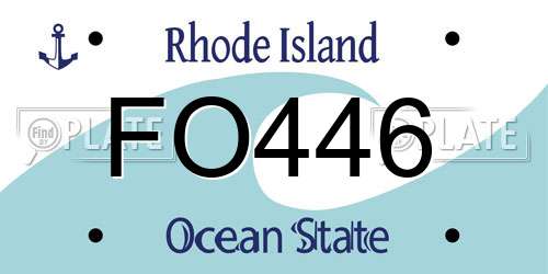 FO446 Rhode Island License Plate