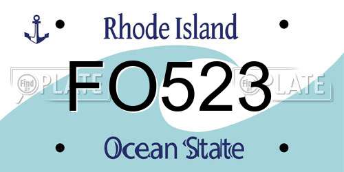 FO523 Rhode Island License Plate