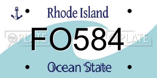 FO584 Rhode Island License Plate