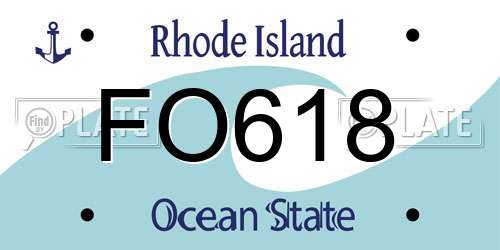 FO618 Rhode Island License Plate