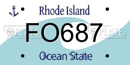 FO687 Rhode Island License Plate