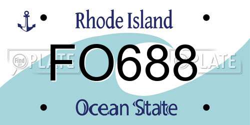 FO688 Rhode Island License Plate