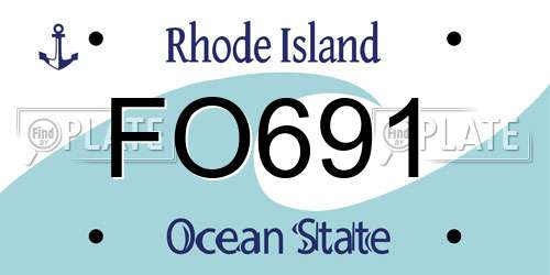 FO691 Rhode Island License Plate