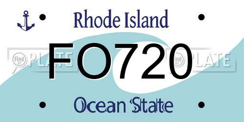 FO720 Rhode Island License Plate