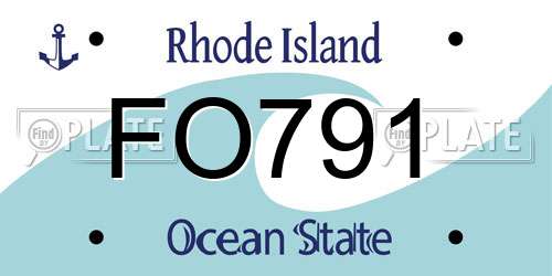 FO791 Rhode Island License Plate