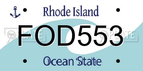 FOD553 Rhode Island License Plate