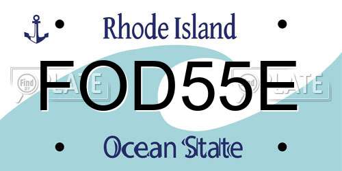 FOD55E Rhode Island License Plate