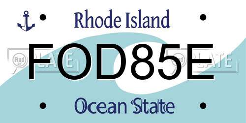 FOD85E Rhode Island License Plate