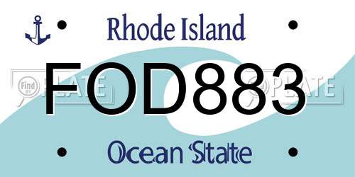 FOD883 Rhode Island License Plate