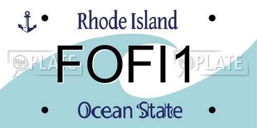 FOFI1 Rhode Island License Plate