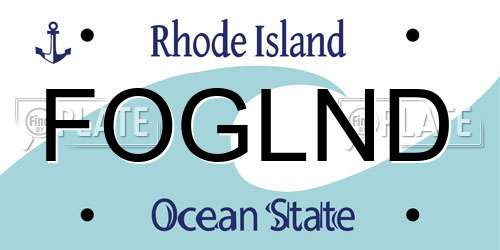 FOGLND Rhode Island License Plate
