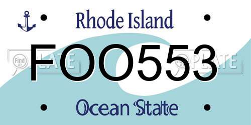 FOO553 Rhode Island License Plate