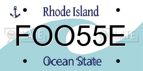 FOO55E Rhode Island License Plate